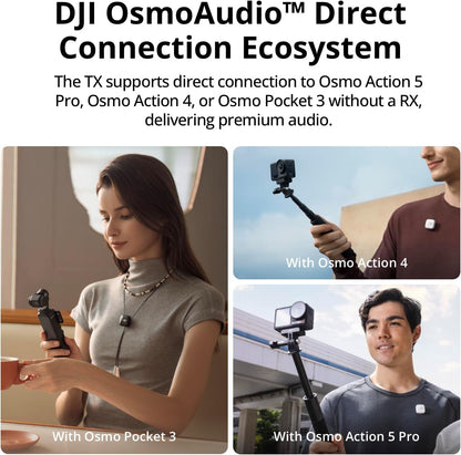 DJI Mic Mini (2 TX + 1 RX + Estuche de Carga) – Micrófono Lavalier Inalámbrico para iPhone, Android, Cámara – 48 h de Uso, Audio Detallado, Cancelación de Ruido, Autolimitador, Vlog, Streaming