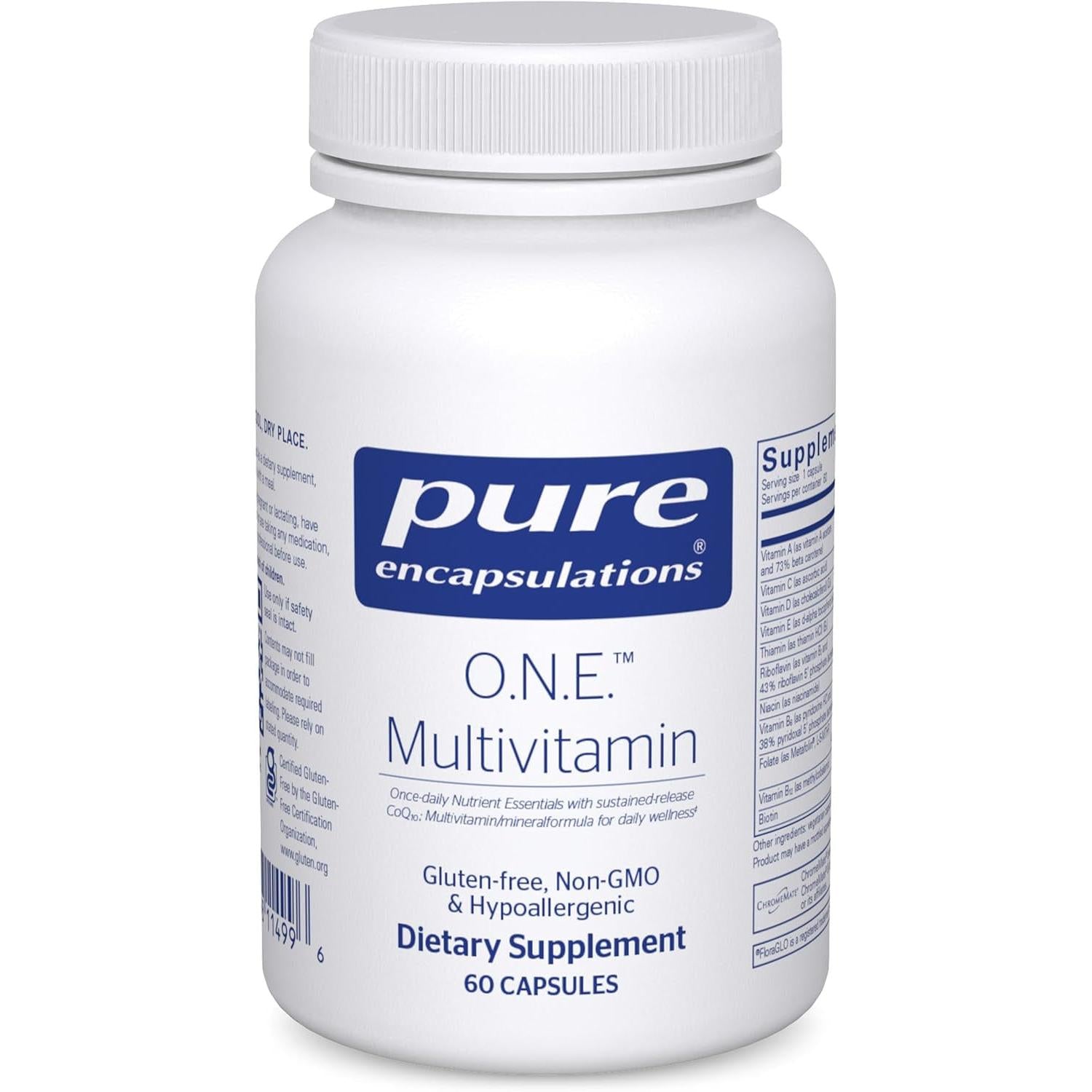 O.N.E. Multivitamin – Multivitamínico 1 al día con Metafolin®, CoQ10 y Luteína – Soporte cognitivo, visual y celular* – 60 cápsulas