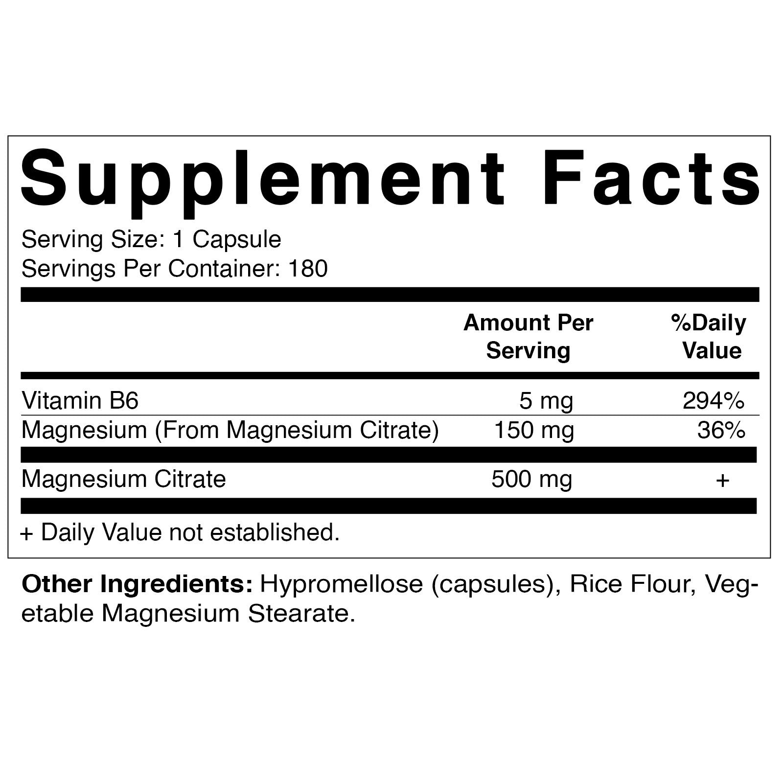 Vitamatic Magnesio Citrato 500 mg – 180 Cápsulas Vegetarianas