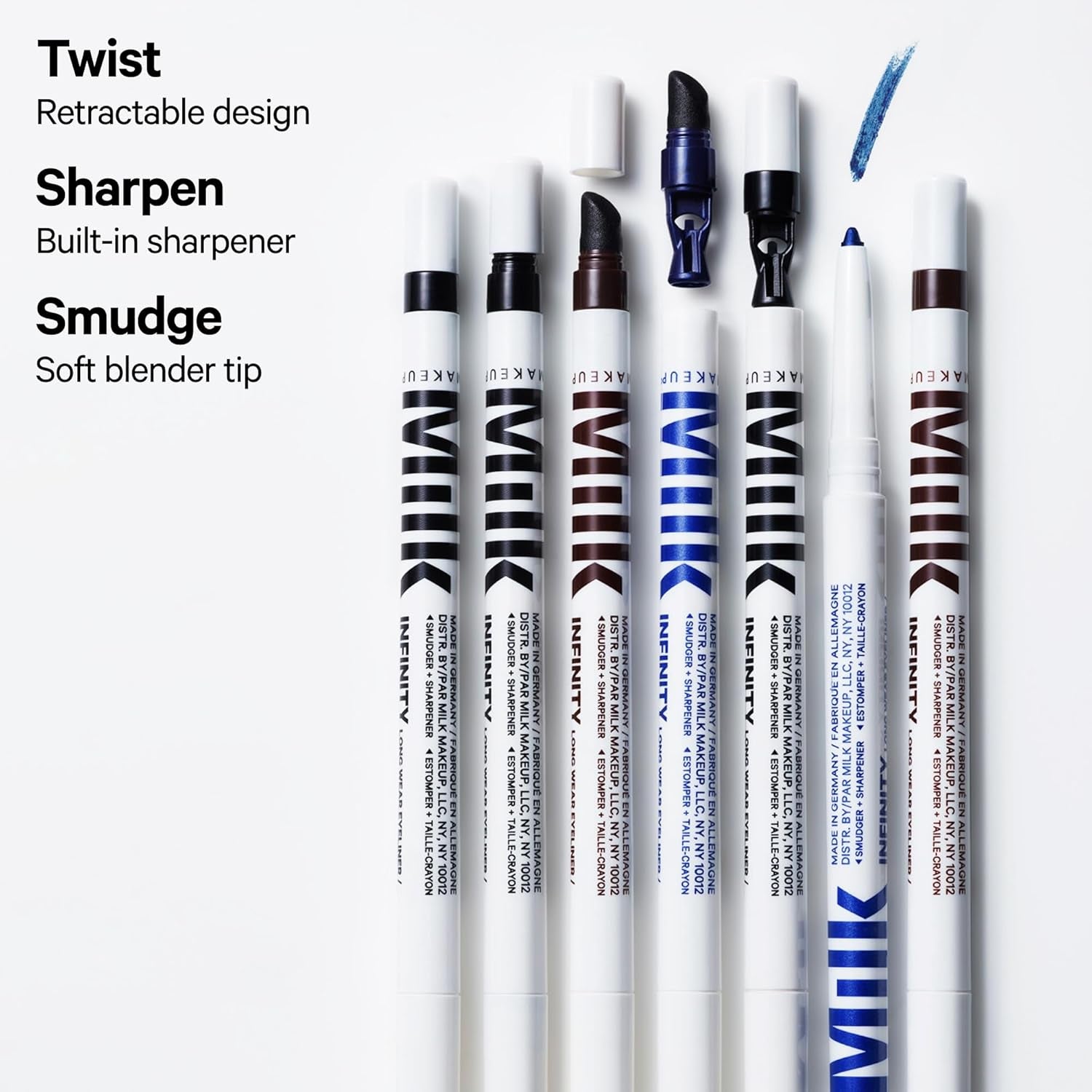 Milk Makeup Infinity Long Wear Eyeliner | Delineador Retráctil Waterproof con Sacapuntas Integrado y Punta Difuminadora | Hasta 12 hs de duración – Vegano y Cruelty-Free