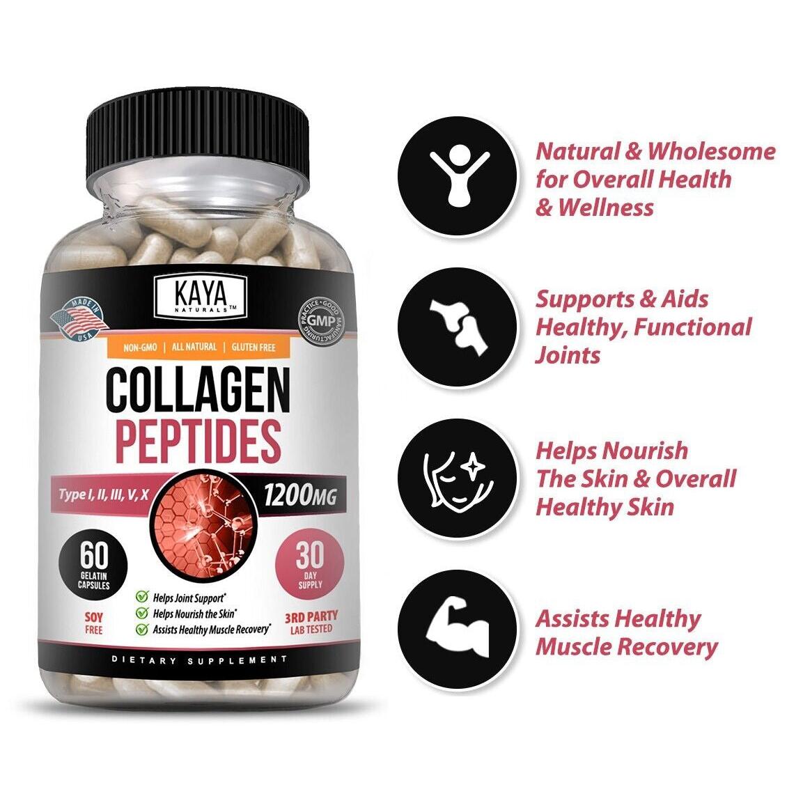 Kaya Collagen Peptides + Ácido Hialurónico – 1200 mg | Cápsulas