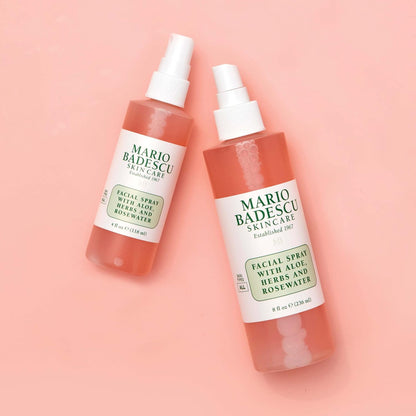 Bruma Facial con Aloe, Hierbas & Agua de Rosas | Hidrata, Reaviva el Brillo y Ayuda a Clarificar | Acabado “Dewy” | Apta para Todo Tipo de Piel