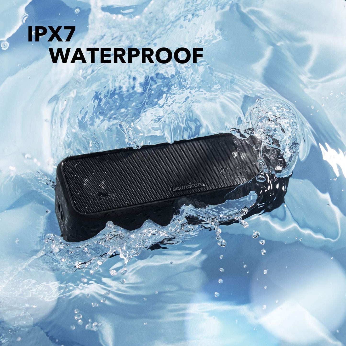 Soundcore 3 – Bocina Bluetooth Portátil (16 W), IPX7, 24 h de Batería, Drivers de Titanio, BassUp™, PartyCast, Ecualizador en App – Para casa, ducha, exterior y playa