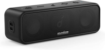 Soundcore 3 – Bocina Bluetooth Portátil (16 W), IPX7, 24 h de Batería, Drivers de Titanio, BassUp™, PartyCast, Ecualizador en App – Para casa, ducha, exterior y playa