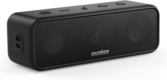 Soundcore 3 – Bocina Bluetooth Portátil (16 W), IPX7, 24 h de Batería, Drivers de Titanio, BassUp™, PartyCast, Ecualizador en App – Para casa, ducha, exterior y playa