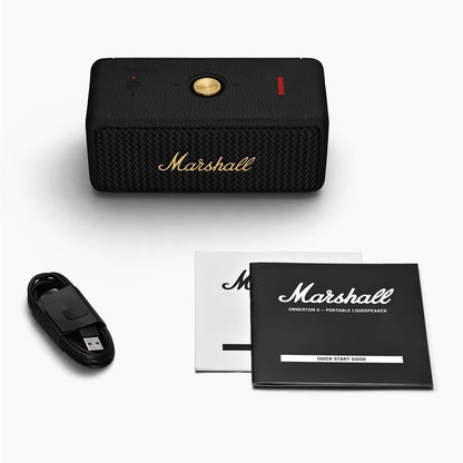 Emberton II – Bocina Bluetooth portátil 30+ h, True Stereophonic 360°, IP67 (Black & Brass)