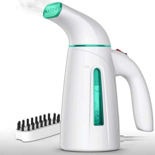 Steamer de Ropa 950 W | Depósito 300 ml | Calentamiento en 30 s | Portátil & de Viaje | Vapor Vertical | Color Turquesa
