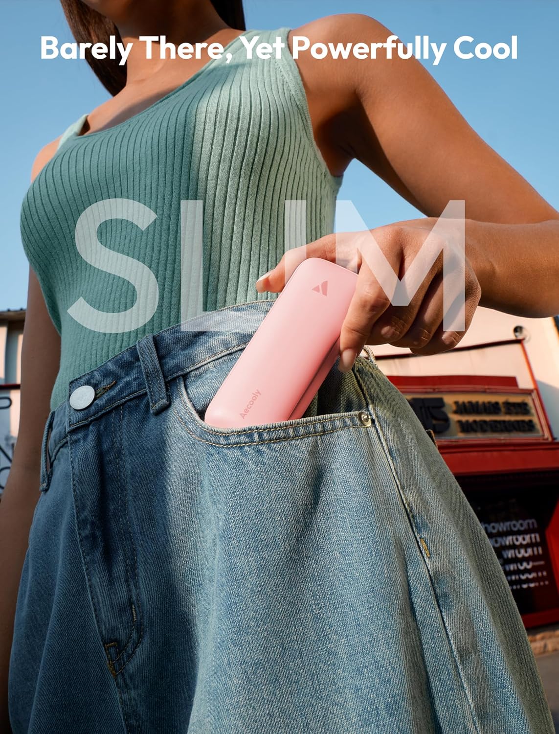 Ventilador de mano Ultra delgado | Recargable | Color Rosa