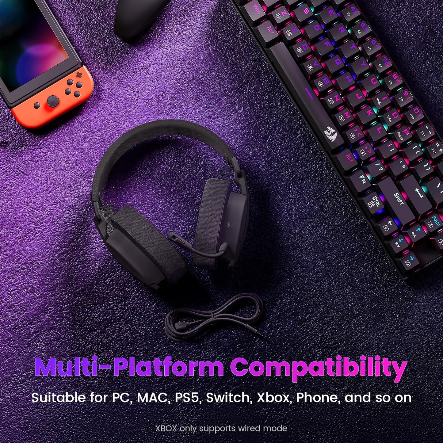 Redragon S101 Gaming Keyboard & Mouse Combo + H888W Wireless Gaming Headset