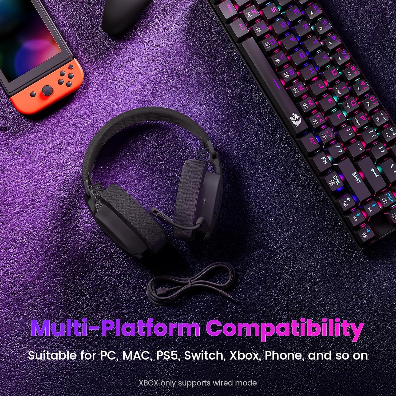 Redragon S101 Gaming Keyboard & Mouse Combo + H888W Wireless Gaming Headset