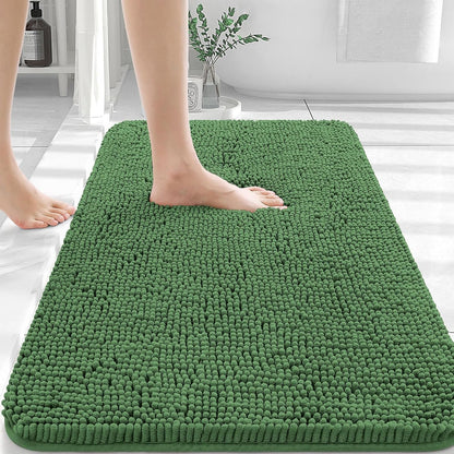 Alfombra de Baño 30x20, Chenille Extra Suave, Súper Absorbente, Secado Rápido, Antideslizante, Lavable a Máquina, Gris