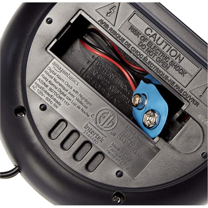 Despertador digital | Pantalla LED | Luz nocturna | Respaldo de batería | Color: negro