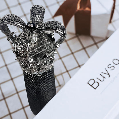 Botella con Glitter corona | Botella térmica de acero inoxidable | 500ml | Color: Negro princesas