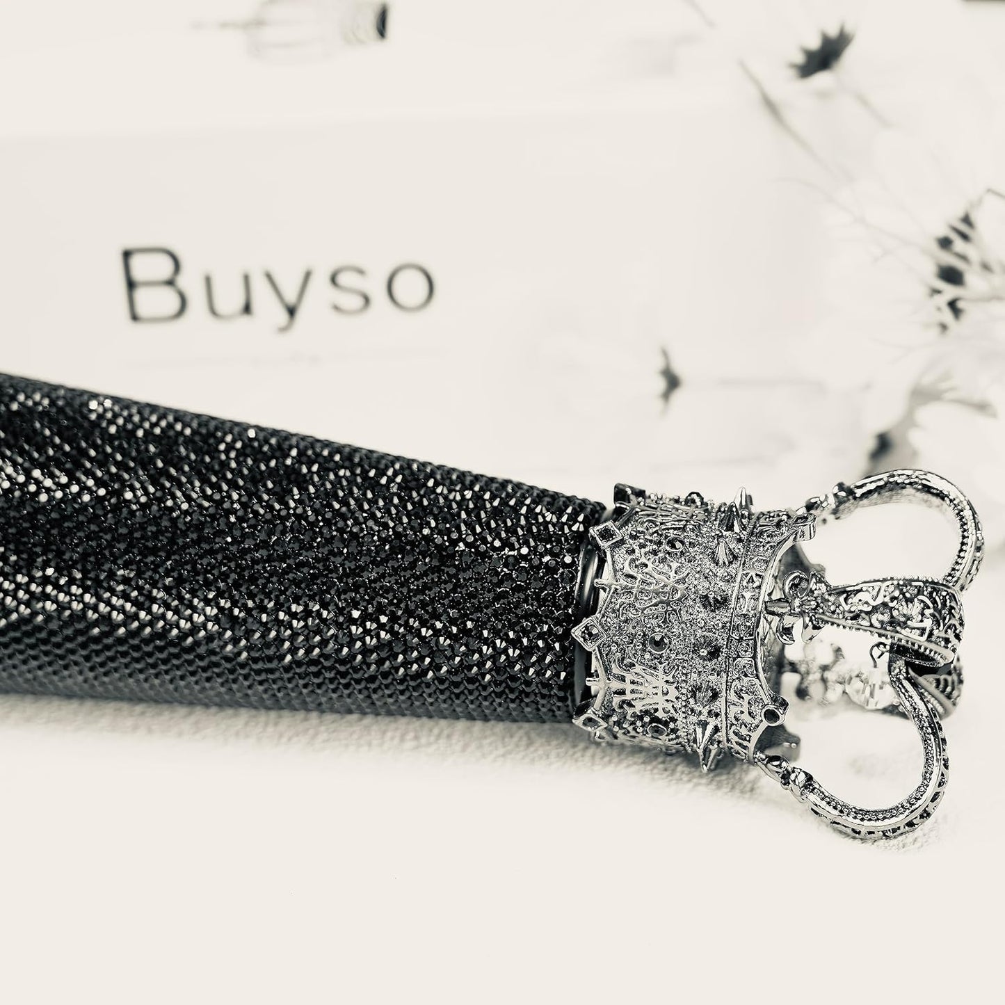 Botella con Glitter corona | Botella térmica de acero inoxidable | 500ml | Color: Negro princesas