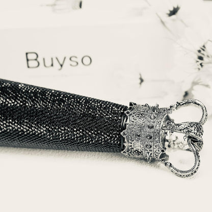 Botella con Glitter corona | Botella térmica de acero inoxidable | 500ml | Color: Negro princesas