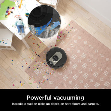 Shark AV2501AE Robot Aspiradora AI con Base XL Autovaciante HEPA (60 Días) | Potente Succión, LIDAR, Ideal para Mascotas, Wi-Fi/Alexa, Alfombra y Piso Duro – Negro