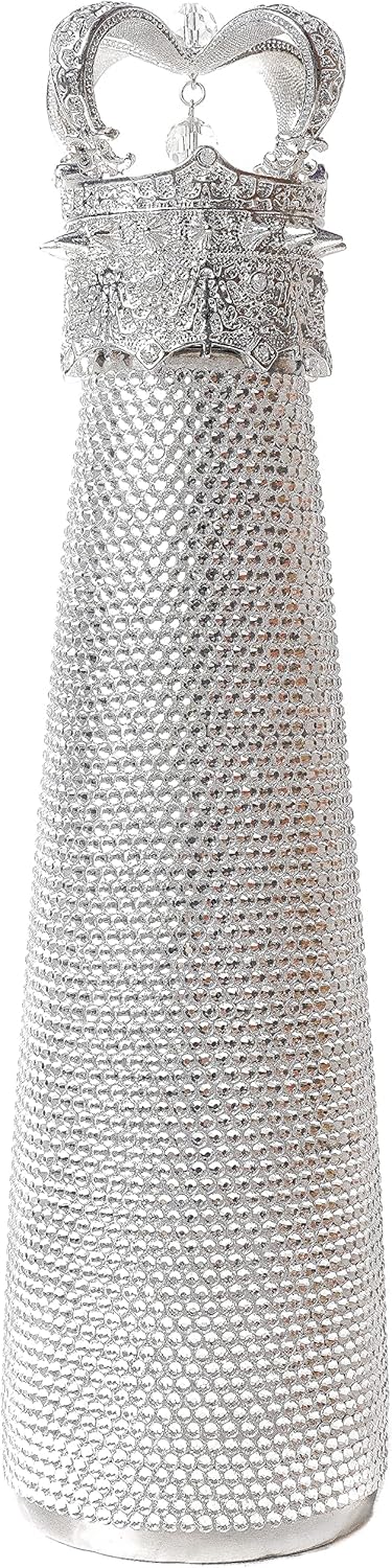 Botella con Glitter corona | Botella térmica de acero inoxidable | 500ml | Color: Plateado princesas