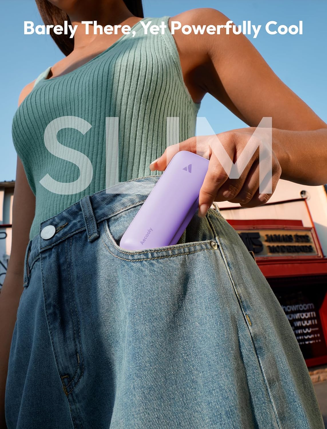 Ventilador de mano Ultra delgado | recargable | Color Lila