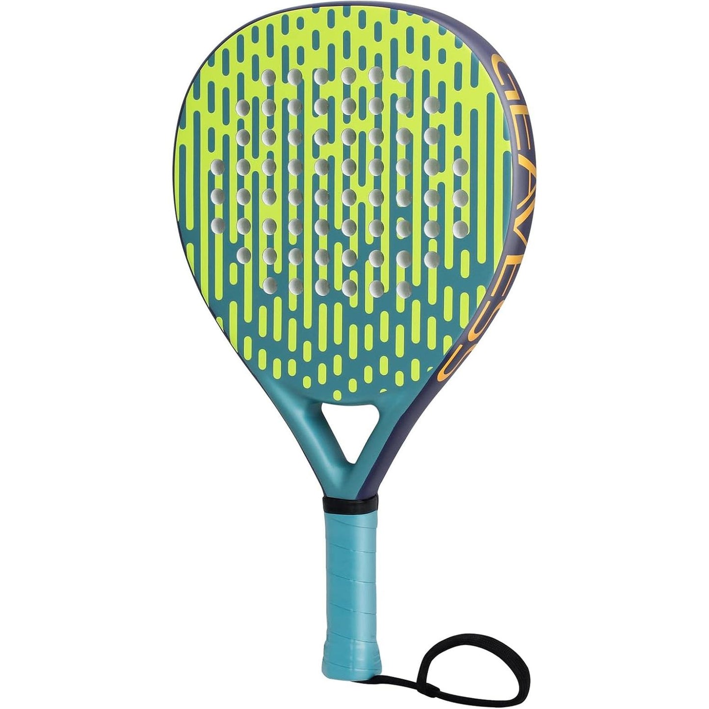 Padel Racket Carbon and Fiberglass Surface and EVA Memory Foam Core for Kids, Junior, Adult