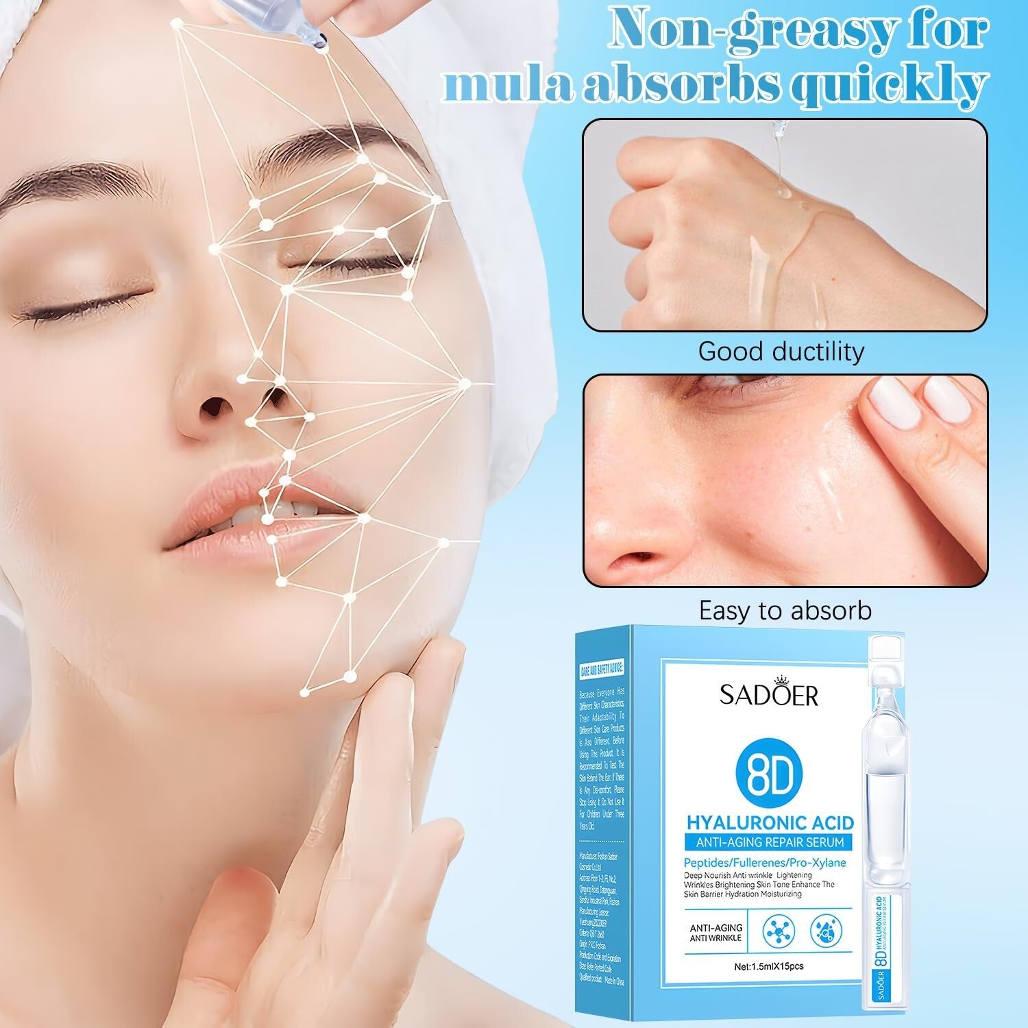 Ácido Hialurónico Puro de Alta Potencia – Reduce Manchas y Arrugas en la Cara y Piel