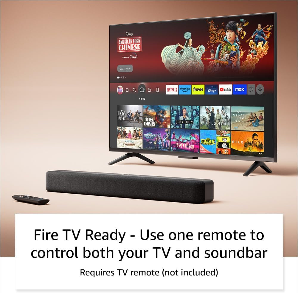 Fire TV Soundbar (Newest Model), 2.0 Speaker with DTS Virtual:X and Dolby Audio, Bluetooth Connectivity