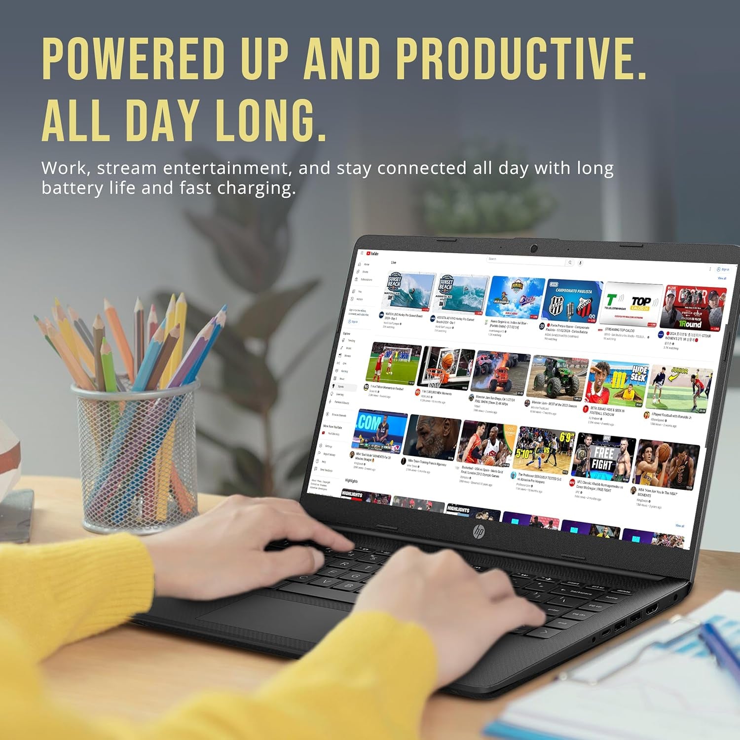 Notebook HP Stream 14” HD, Intel Celeron N4120, 8GB RAM, 416GB (128GB eMMC + Docking 256GB + MicroSD 32GB), UHD Graphics, Cámara 720p, Windows 11 S + Office 365, Negra