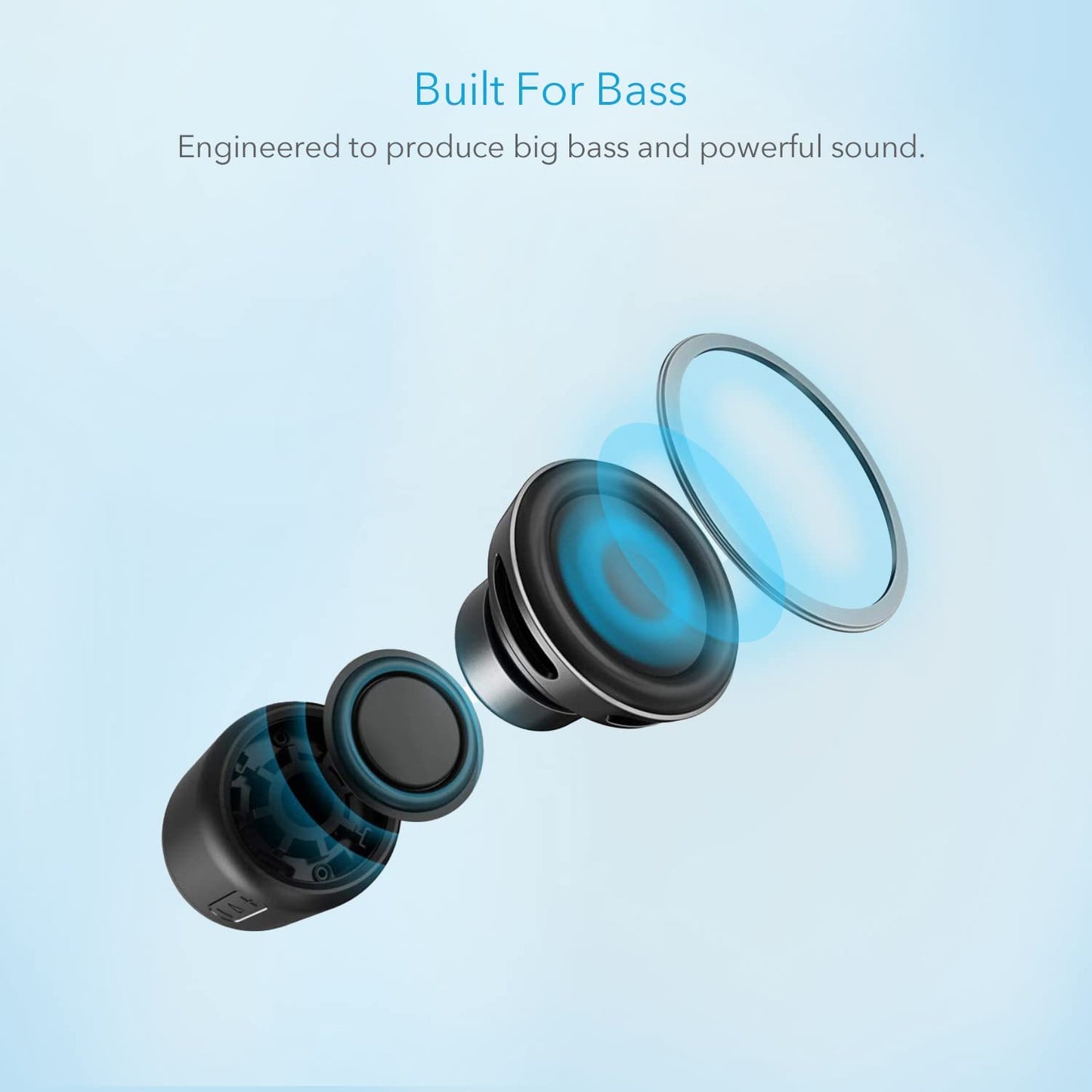 Soundcore Mini – Altavoz Bluetooth súper portátil con Radio FM, 15 h de reproducción, alcance 20 m/66 ft, graves mejorados, micrófono con cancelación de ruido (5 W)