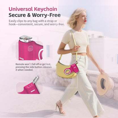 Accesorio para filmar | UGC | Compatible con iOS17 e iOS18 | Agarre magnético con control remoto | Color Fucsia