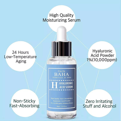Sérum de Ácido Hialurónico 1% | Hidratación Profunda y Antiedad | 60 ml | Cos De Baha