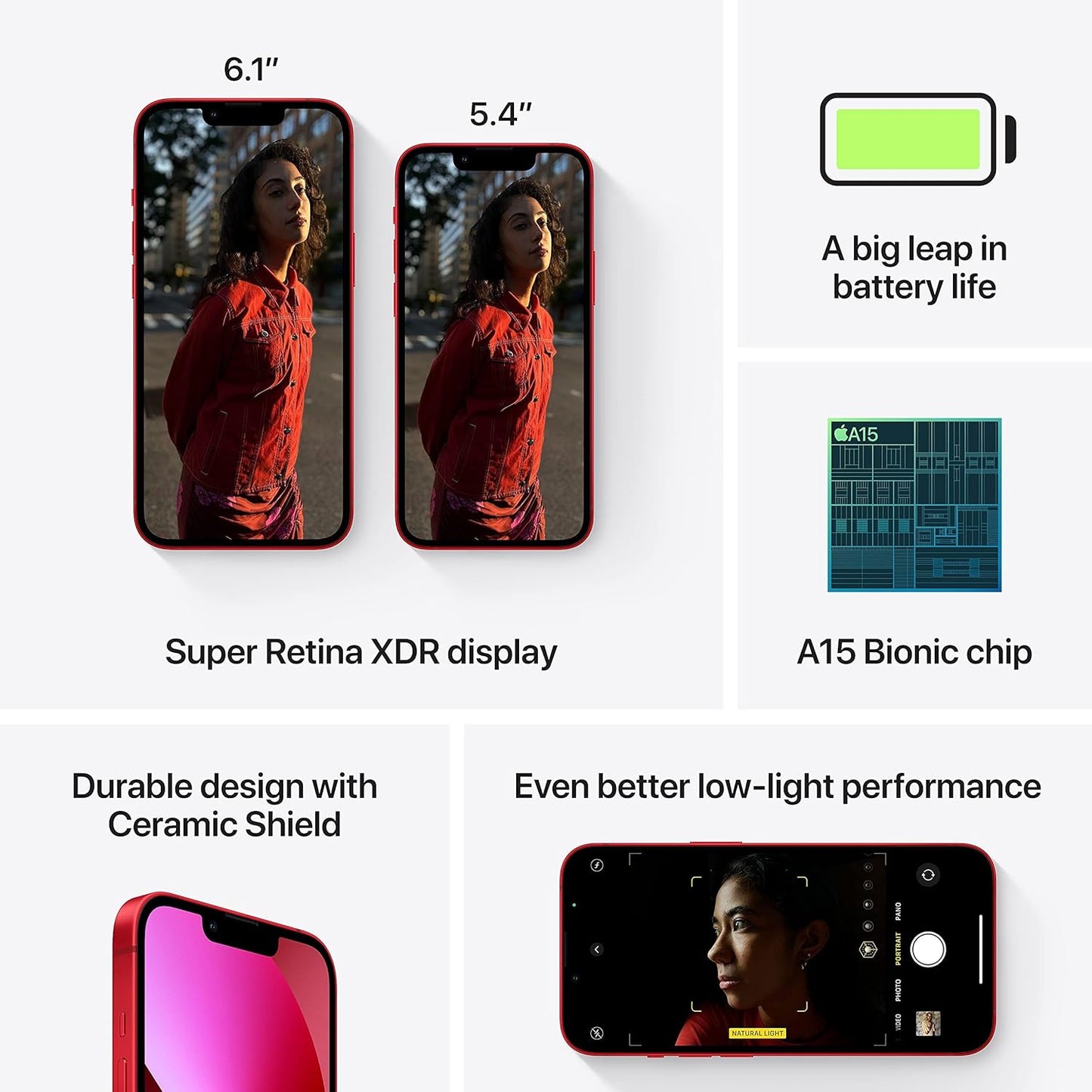 Apple iPhone 13, rojo, desbloqueado (reacondicionado)