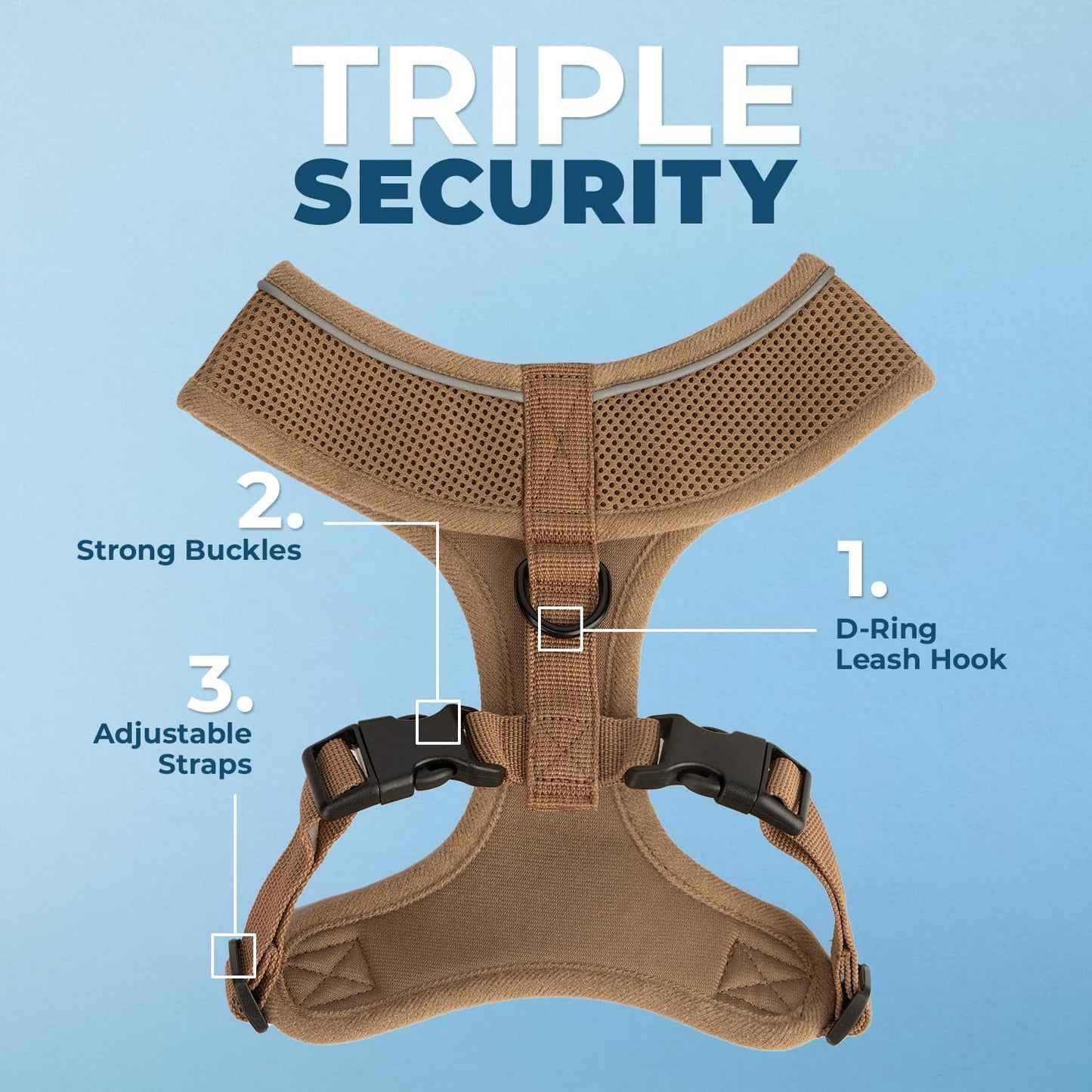 Arnés Voyager Aerolite Best Pet Supplies | No Pull, Reflectivo y Transpirable | Ajustable y Duradero | Beige XS