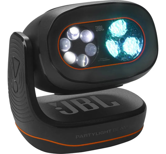 JBL PartyLight Beam – Luz de Fiesta con Proyección Bluetooth, Sincronización Musical y Control vía App – Negro