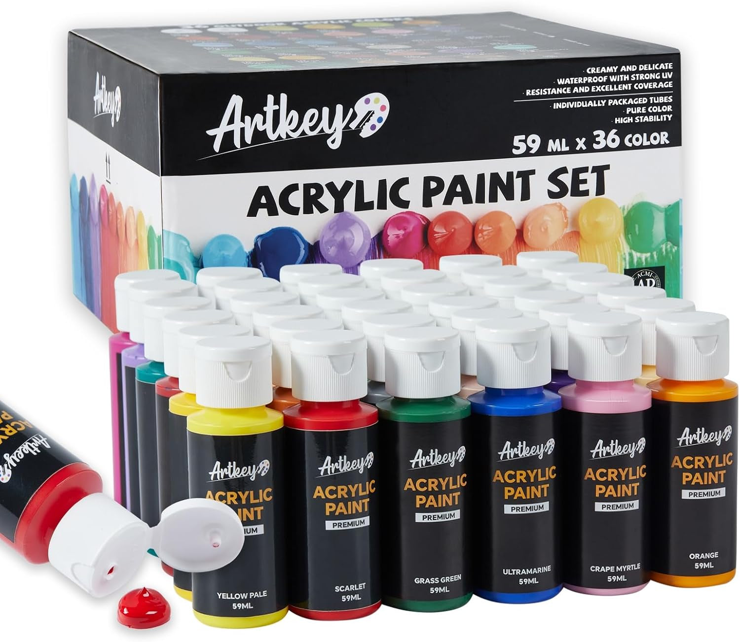 Set de 36 Pinturas ccrilicas colores variados