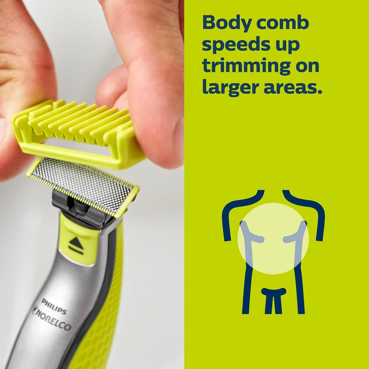 Philips OneBlade Face + Body (QP2630/70) | Recorta, Perfila y Afeita Cualquier Longitud – Uso Húmedo/Seco, 2 Cuchillas, Skin Guard, 4 Peines, 60 min