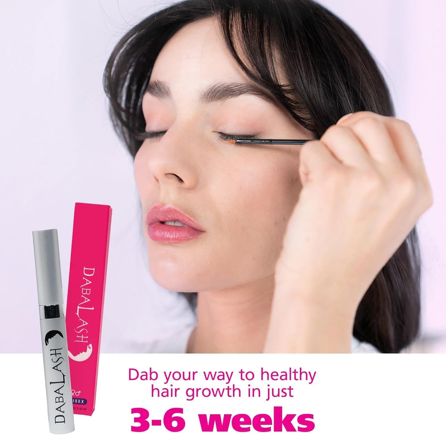 DABALASH | Suero Profesional para Pestañas y Cejas – Apariencia de vello más largo, lleno y fuerte | Aceite de Ricino + Pantenol + Aloe | Rinde ~6 meses