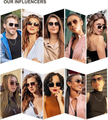 Lentes de Sol Polarizados SOJOS SJ1168, Rectangulares Poligonales Retro Vintage, Unisex UV400 para Hombres y Mujeres