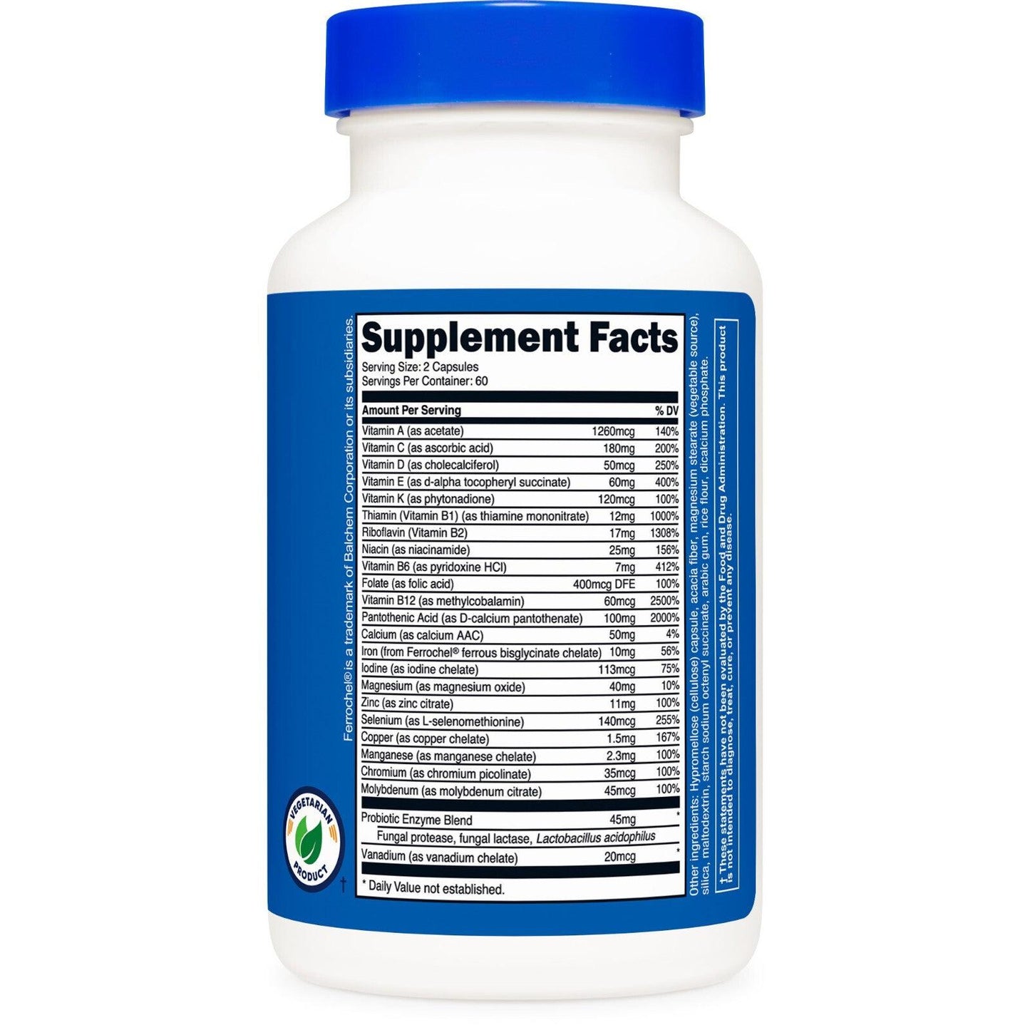 Nutricost Multivitamínico Completo con Probióticos y Minerales | 120 Cápsulas Vegetarianas