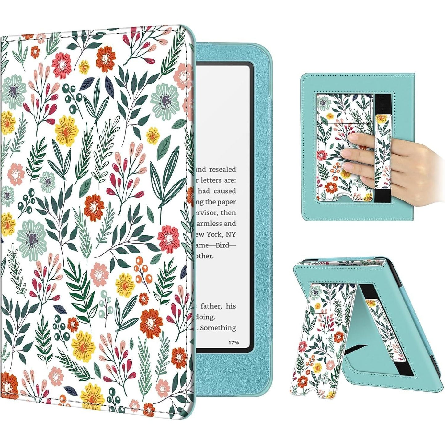 Fintie Case for 7"/6.8" Kindle Paperwhite(12Th/11Th Generation-2024/2021) and Kindle Colorsoft Signature Edition -Slim Foldable Stand Cover Auto Wake/Sleep for Paperwhite 2024, Spring Bloom