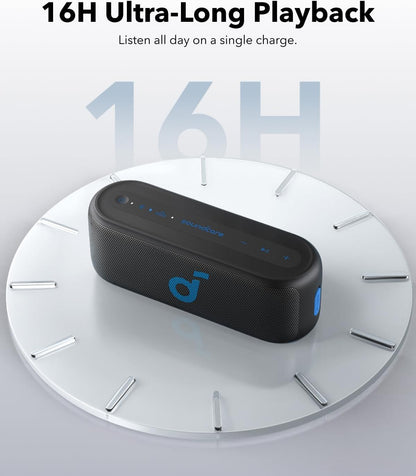 Soundcore Select 2S – Bocina Bluetooth Portátil (20W), BassUp, 16 h de batería, IPX7, Emparejamiento Estéreo, Bluetooth 5.3 – Ideal para casa, ducha y exteriores