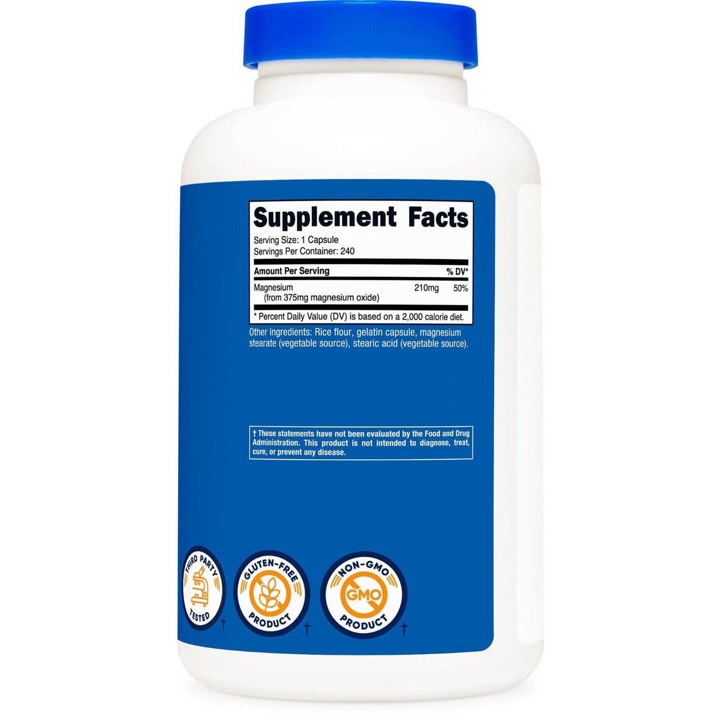 Nutricost Magnesio Oxido 375 mg – 240 Cápsulas