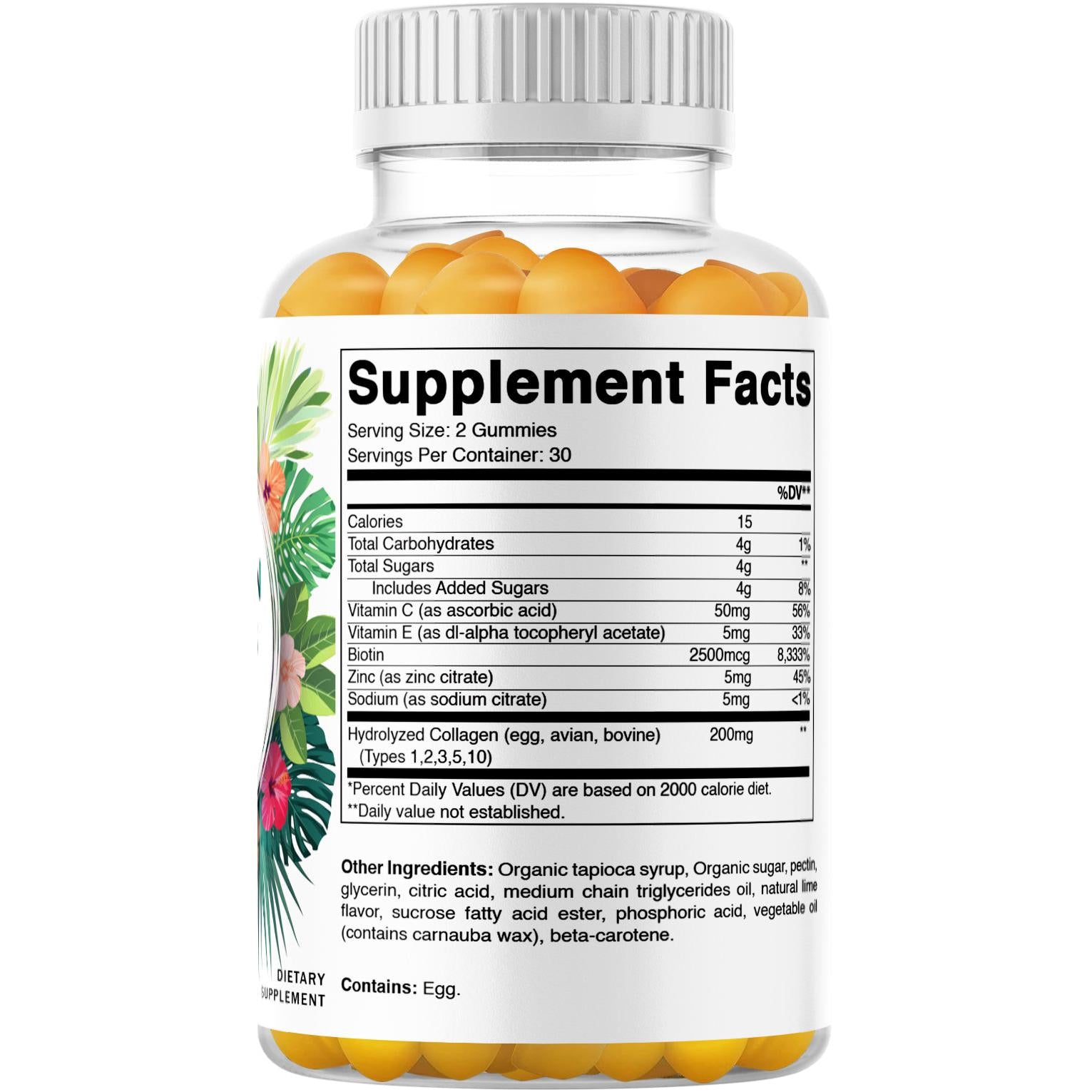 Vitamatic Gomitas de Colágeno Hidrolizado con Vitamina C, Zinc y Biotina – 60 Unidades