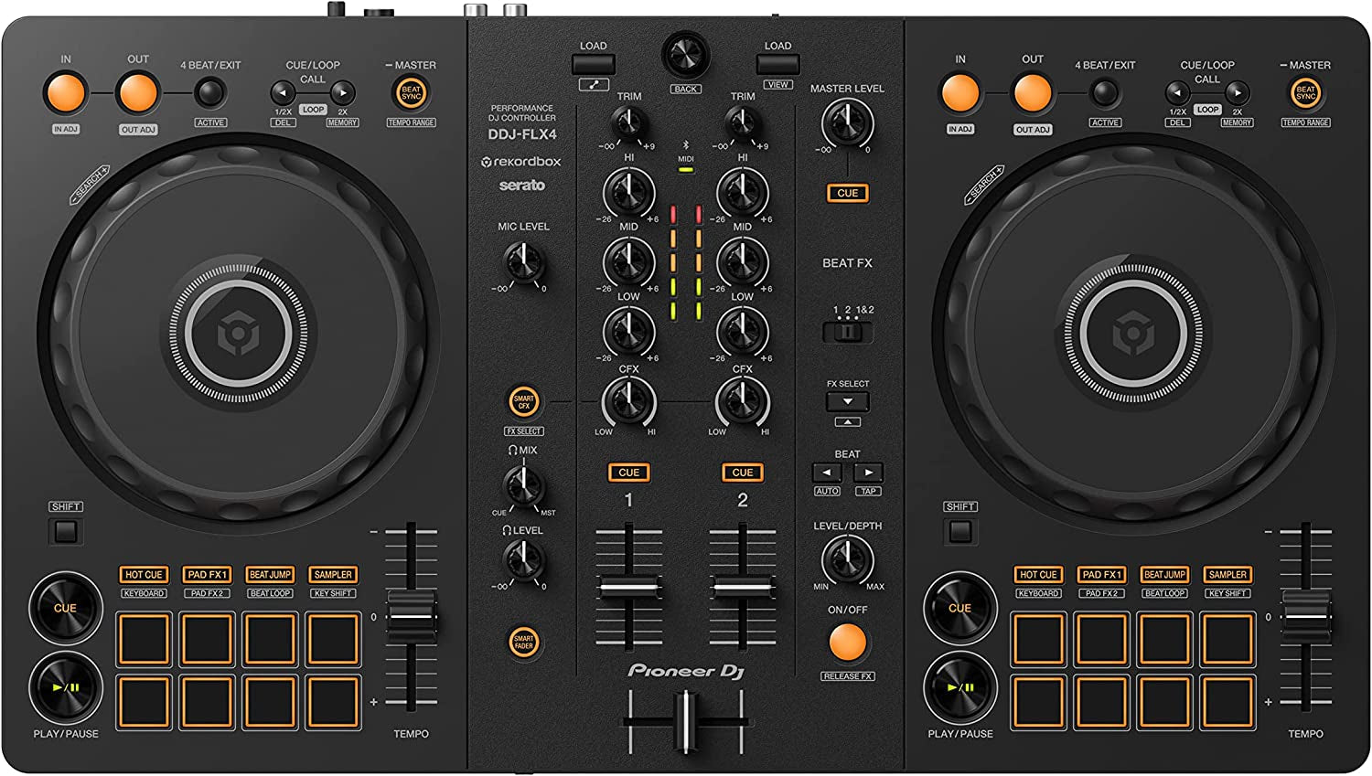 DJ Controller, Black (DDJ-FLX4)
