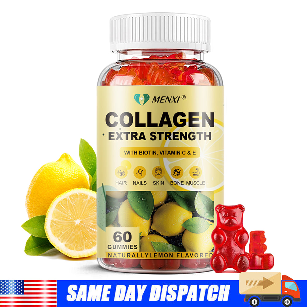 Menxi Gomitas de Colágeno Hidrolizado Premium – Antienvejecimiento con Biotina, Vitamina C, Zinc y Vit E