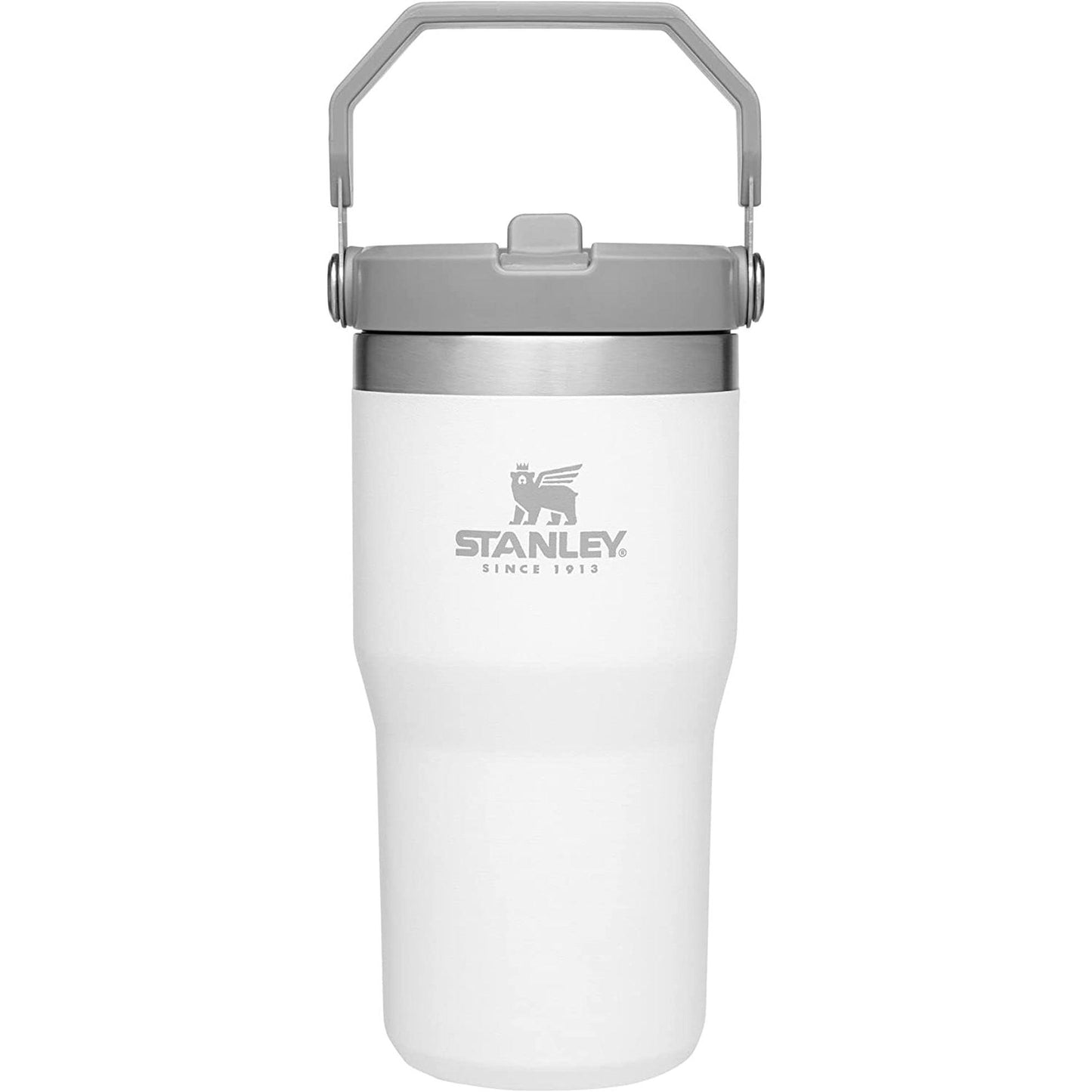 Iceflow Stainless Steel Tumbler with Straw - Vacuum Insulated Water Bottle for Home, Office or Car - Reusable Cup with Straw Leak Resistant Flip - Cold for 12 Hours or Iced for 2 Days (Polar)