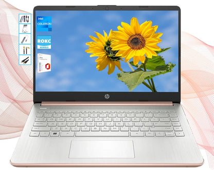 Laptop HD de 14 pulgadas con tecnología IA | Microsoft Office y almacenamiento en la nube de 1 TB incluido durante 1 año | 16 GB de RAM | SSD de 128 GB y SSD portátil de 128 GB | CPU Intel de 4