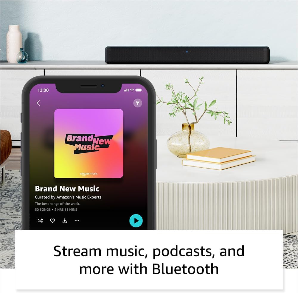 Fire TV Soundbar (Newest Model), 2.0 Speaker with DTS Virtual:X and Dolby Audio, Bluetooth Connectivity
