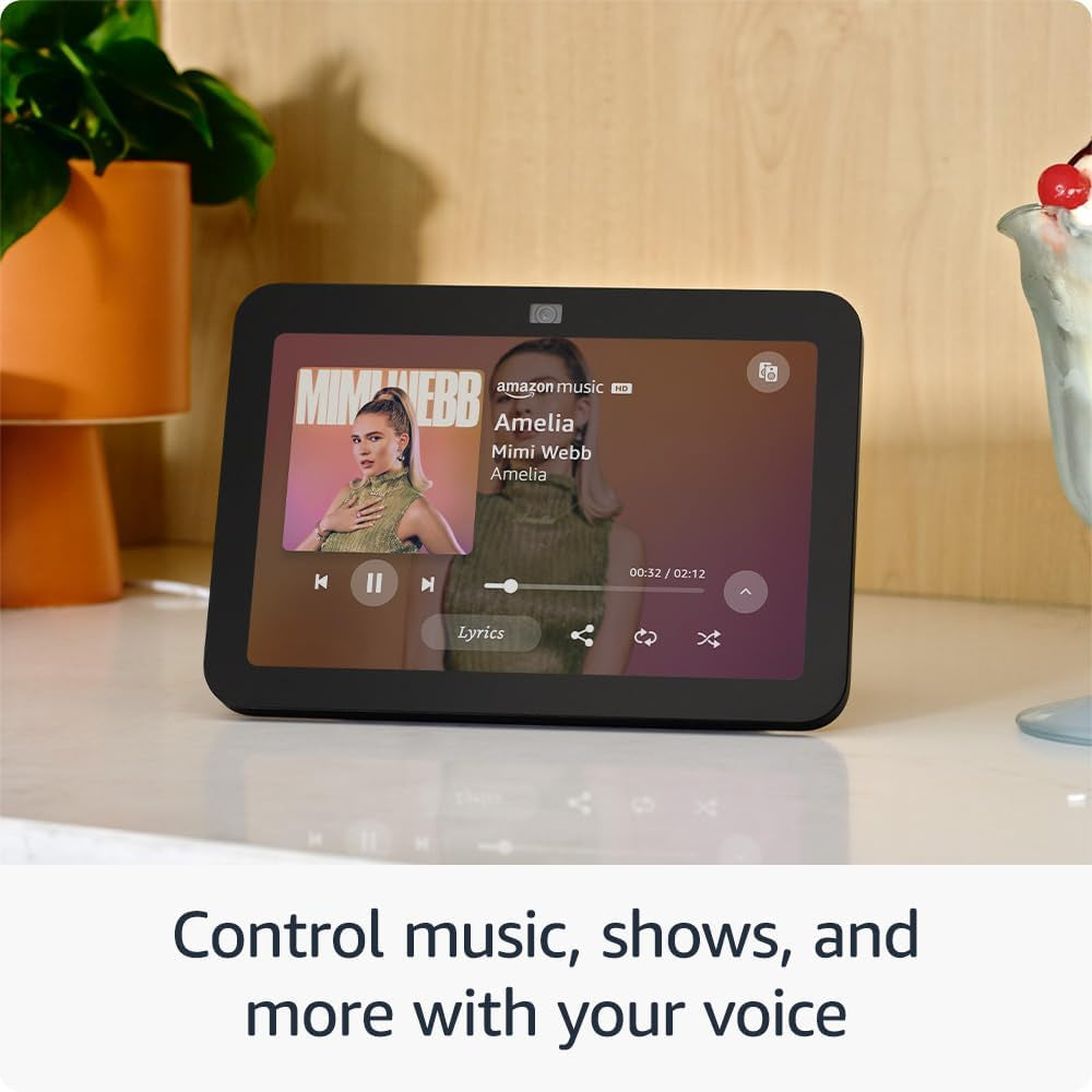Echo Show 8 (Newest Model), with Spatial Audio, Smart Home Hub, and Alexa, Charcoal