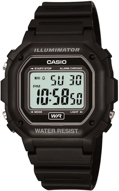 F108WH Series | Men'S Digital Watch | Illuminator | Water Resistant | LED Light | Daily Alarm | 1/100 SEC Stopwatch | 3 Hands (HR, Min, SEC) | Date/Day Display | Daily Alarm | 7 Year Battery
