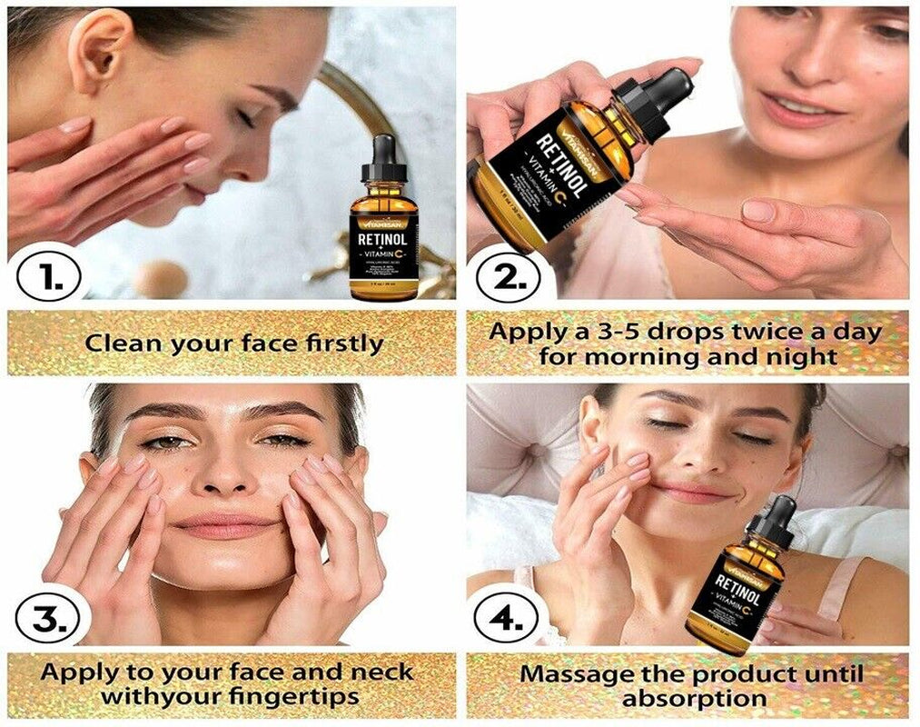 Serum Facial Antiage Vit C 30% + Retinol 5% + Ácido Hialurónico + Vit E – 30 ml | VITAMISAN®