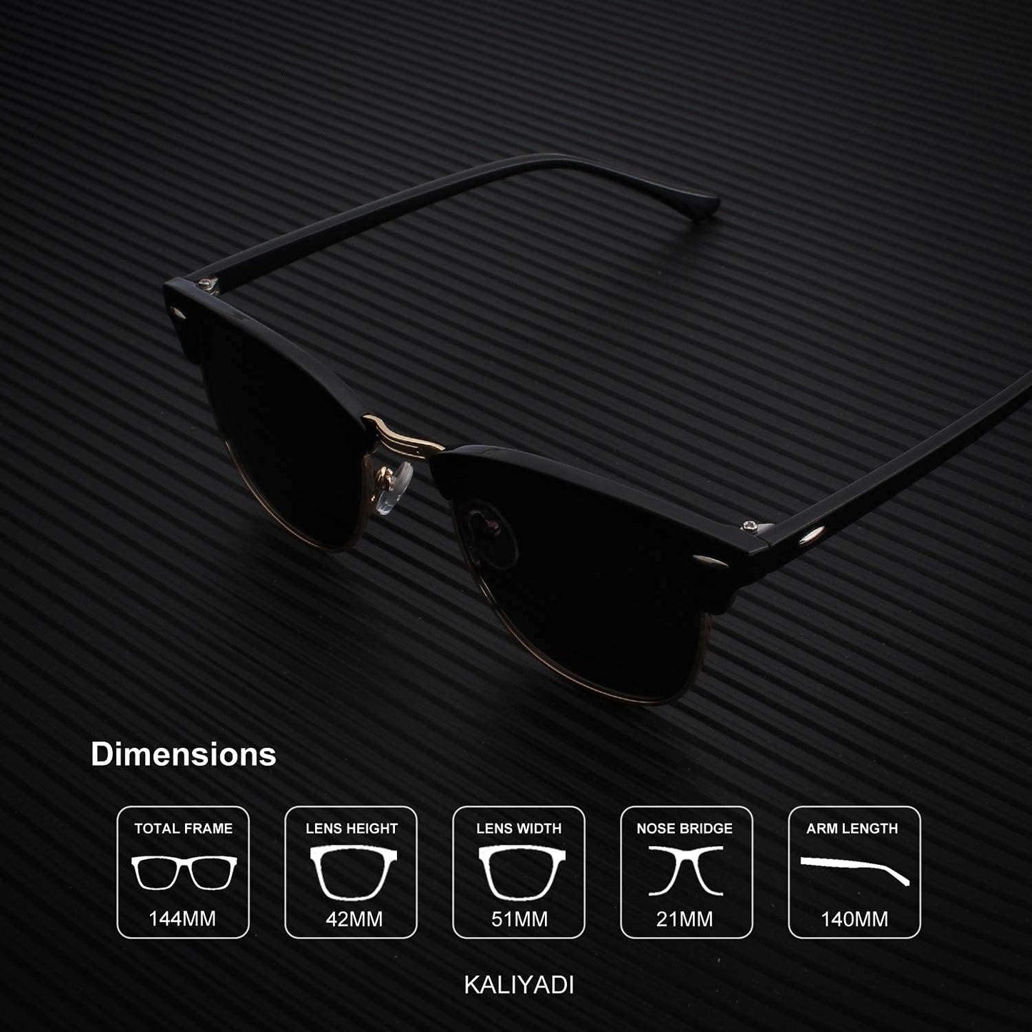 KALIYADI Gafas de sol polarizadas para hombre y mujer, unisex, montura sin montura retro, gafas de sol para conducción, bloqueo UV